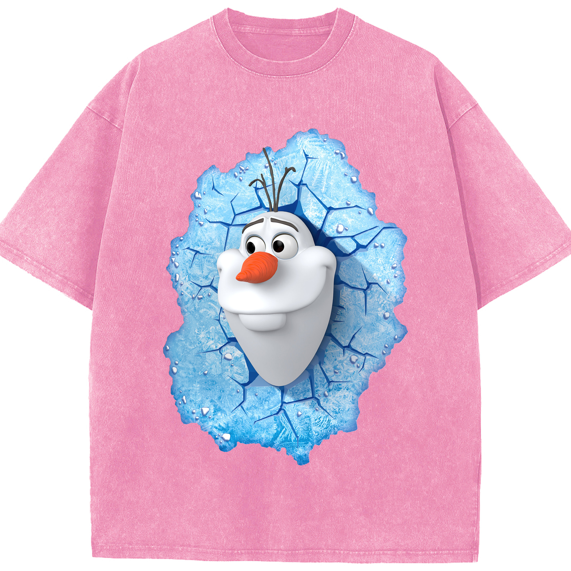 （画像用） アナと雪の女王 アンナ エルサ Frozen Anna Elsa 綿100% ヴィンテージ風 半袖Tシャツ（フロントプリント）